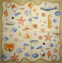 094 Muscheln - 3-lagig (blau) - Home Fashion